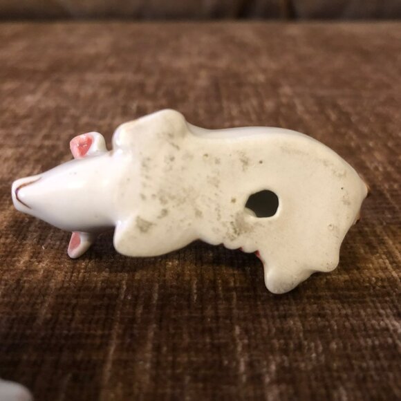 Vintage Ceramic Pig Family Figurine Set - Mother & 3 Piglets Floral Design - Picture 5 of 9